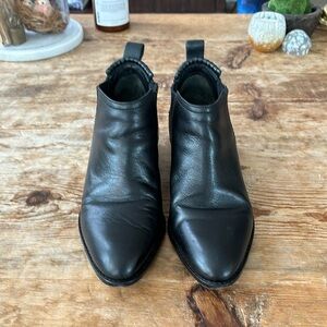 ALEXANDER WANG BLACK LEATHER ANKLE BOOTS SZ. 35 1/2